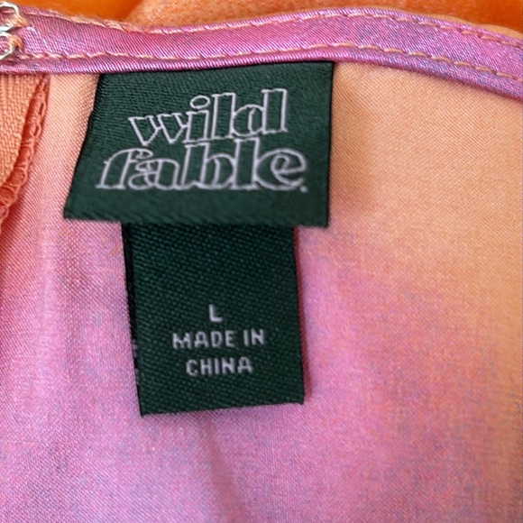 NWOT Wild Fable Bright Satin Tie Dye Midi Dress - Picture 8 of 9